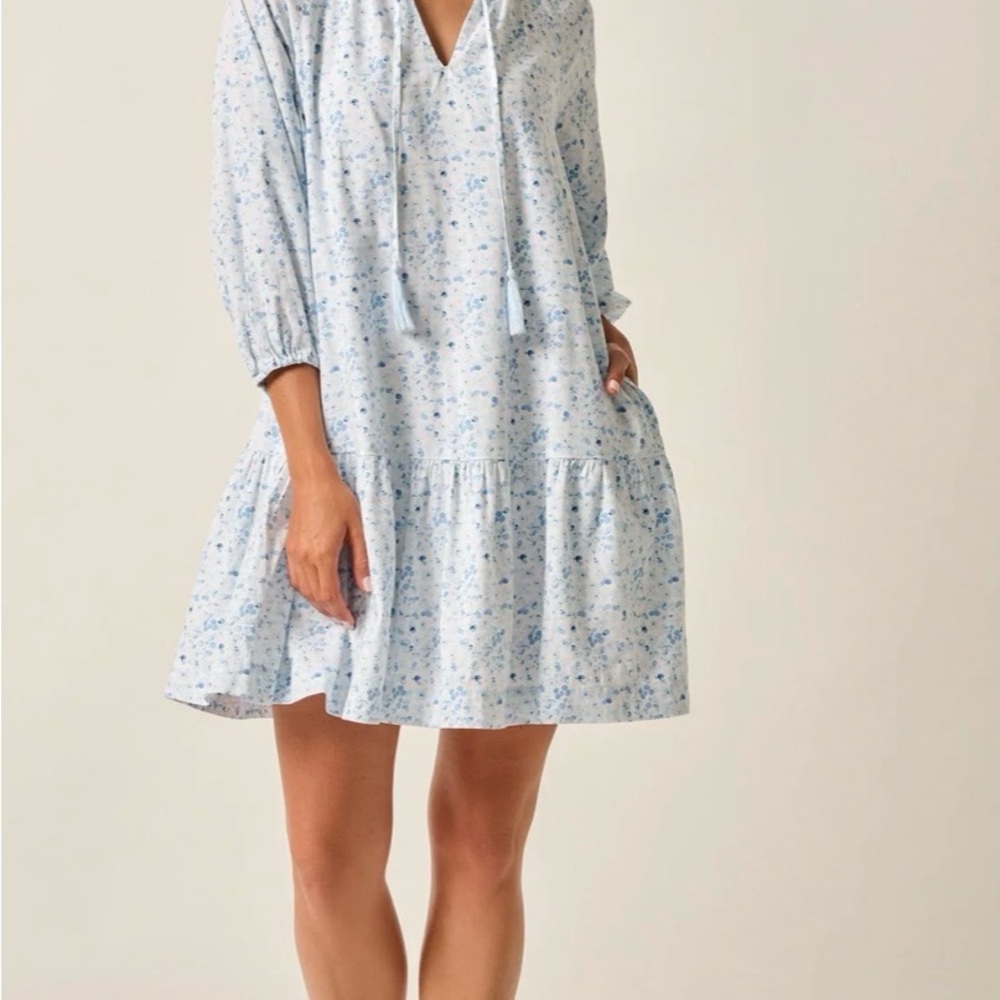 Johnnie-O Vanessa Floral Cotton Blend Mini Dress, Maliblu